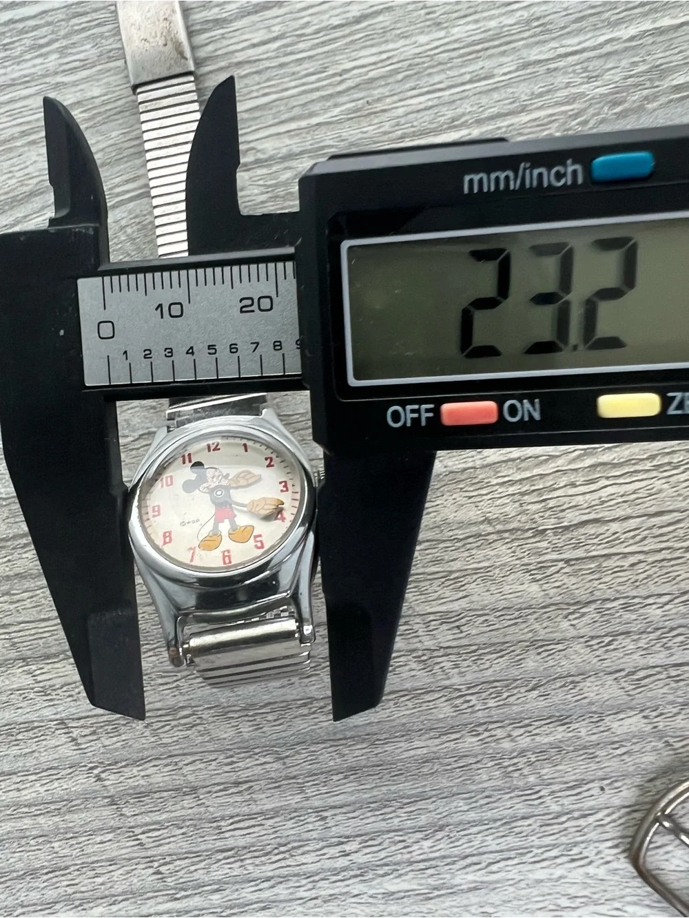 Vintage Mickey Mouse Wristwatch - White Dial, Yellow & Red Accents